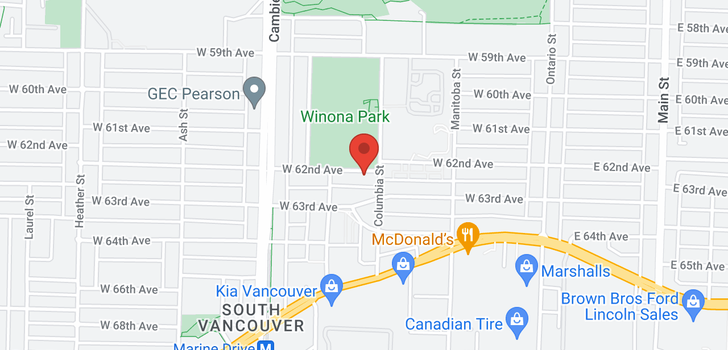 map of 322 W 62ND AVENUE
